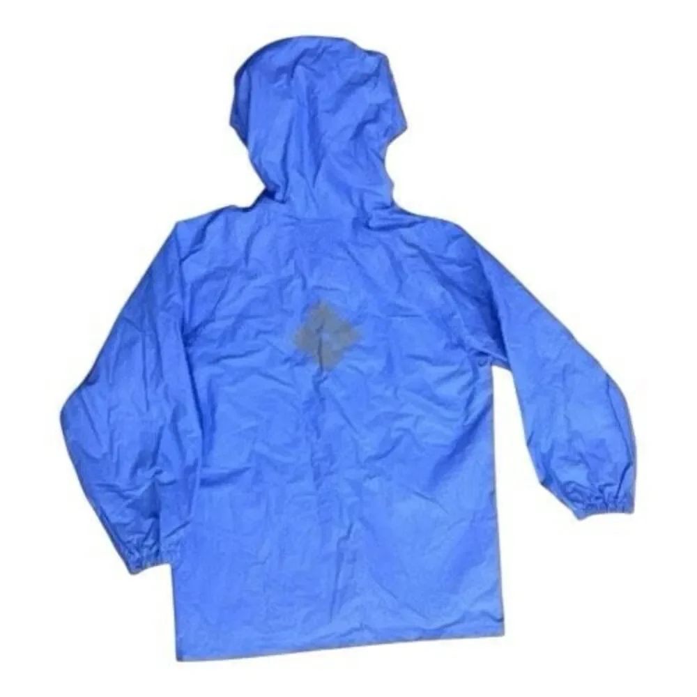 Columbia Youth Rain Jacket Size M Youth Blue Hooded Waterproof Zipper Front